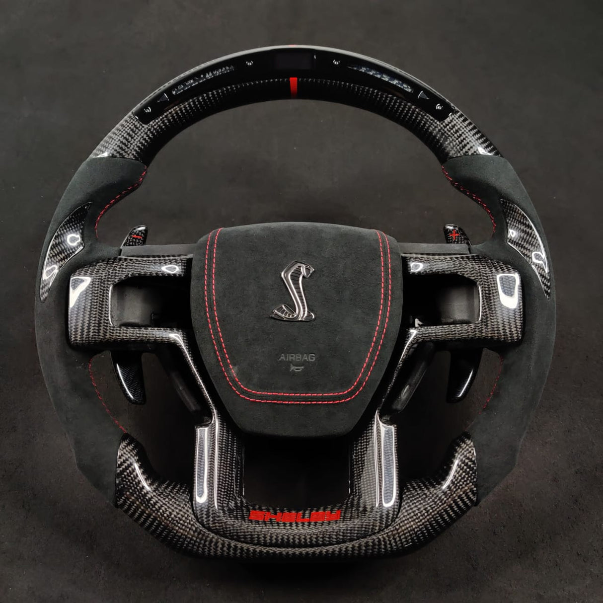 2009-2014 Ford Raptor & F150 Custom Carbon Fiber Steering Wheel w/ LED Display - AutoLEDTech.com