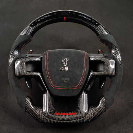 2009-2014 Ford Raptor & F150 Custom Carbon Fiber Steering Wheel w/ LED Display - AutoLEDTech.com