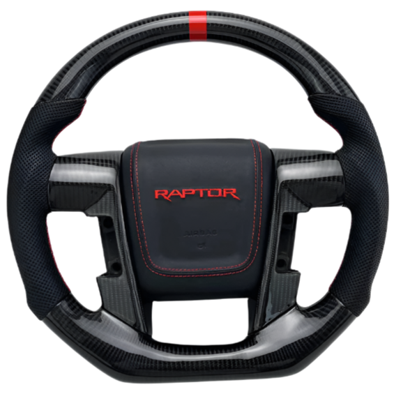 2009-2014 Ford Raptor & F150 Custom Carbon Fiber Steering Wheel w/ LED Display - AutoLEDTech.com