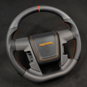 2009-2014 Ford Raptor & F150 Custom Carbon Fiber Steering Wheel w/ LED Display - AutoLEDTech.com