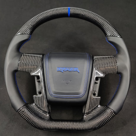 2009-2014 Ford Raptor & F150 Custom Carbon Fiber Steering Wheel w/ LED Display - AutoLEDTech.com