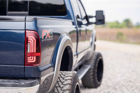 1999-2016 Ford F250 F350 Super Duty Red Smoked LED Tail Lights - AutoLEDTech.com