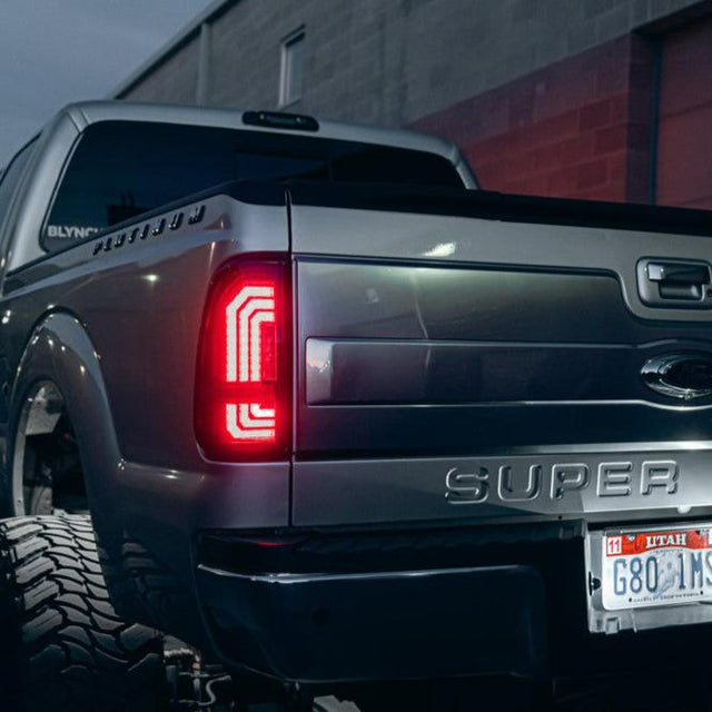 1999-2016 Ford F250 F350 Super Duty Red Smoked LED Tail Lights - AutoLEDTech.com
