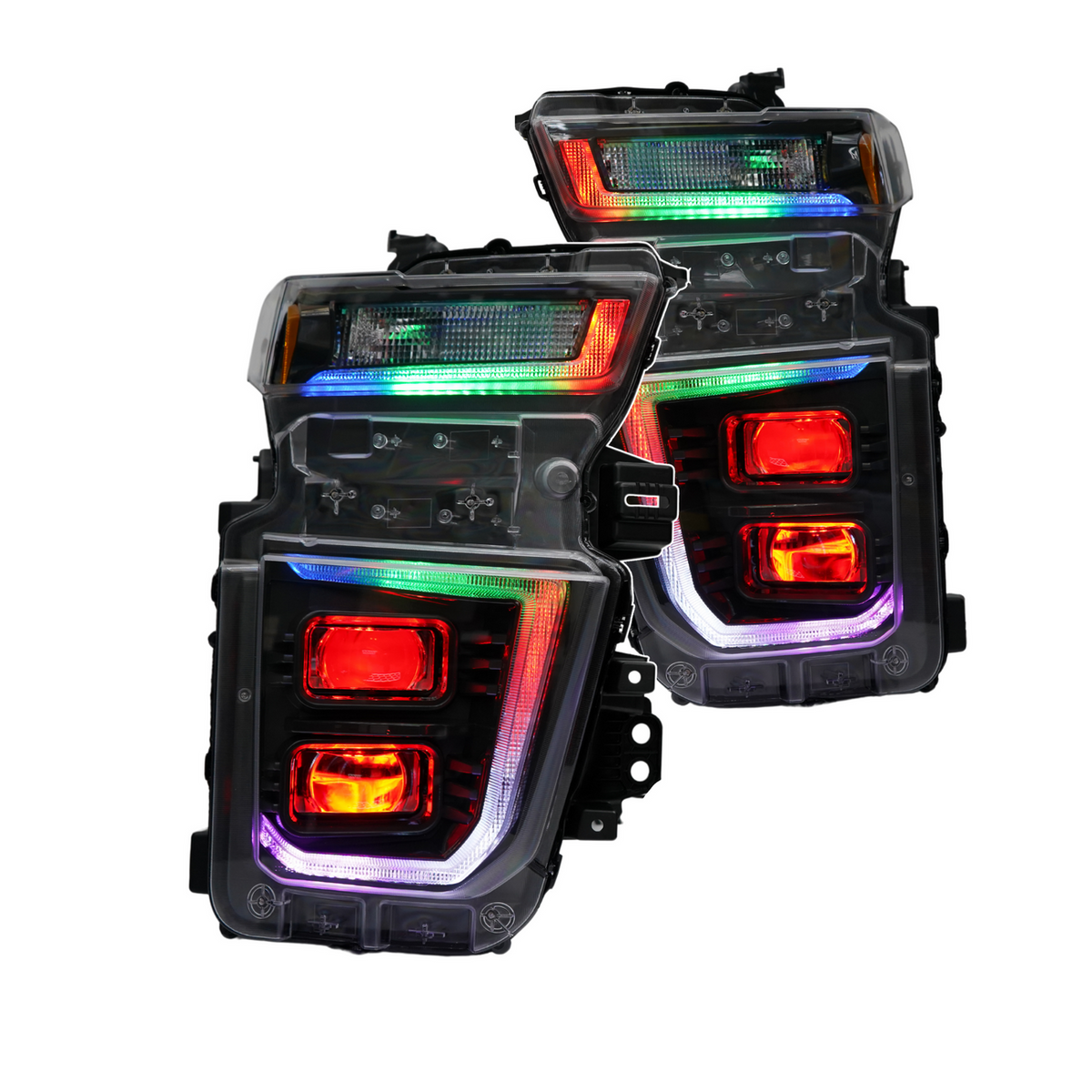 2020-2024 Chevrolet Silverado HD RGBW Flow Series HYBRID LED DRL Proje ...