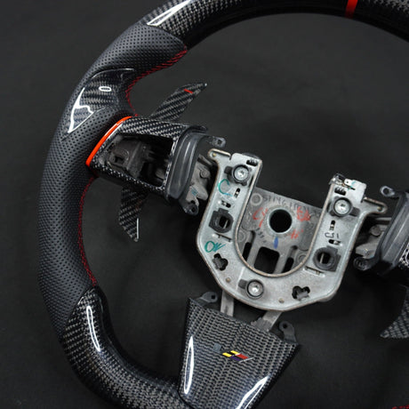 2013-2020 Cadillac CTS/ATS Carbon Fiber LED Steering Wheel - AutoLEDTech.com