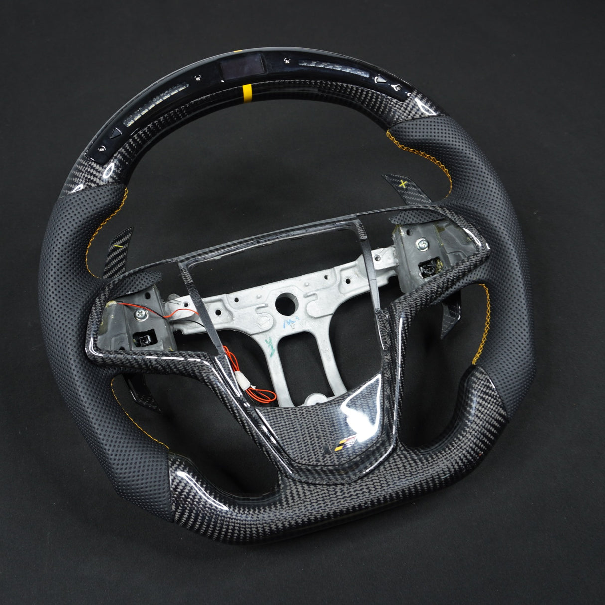 2013-2020 Cadillac CTS/ATS Carbon Fiber LED Steering Wheel - AutoLEDTech.com