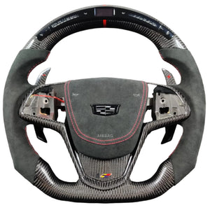 2013-2020 Cadillac CTS/ATS Carbon Fiber LED Steering Wheel - AutoLEDTech.com