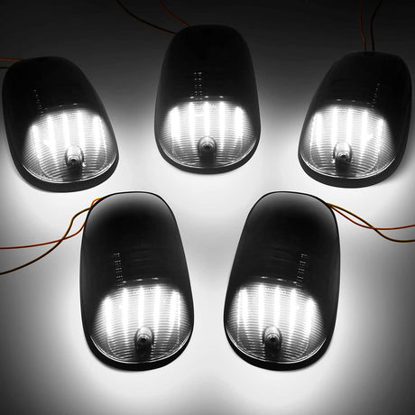 2003-2018 Dodge Ram HD Smoked Clear White Amber LED Roof Cab Lights - AutoLEDTech.com