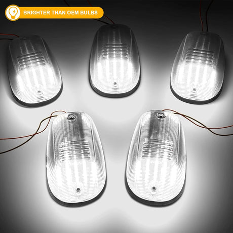 2003-2018 Dodge Ram HD Smoked Clear White Amber LED Roof Cab Lights - AutoLEDTech.com