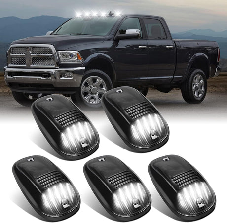 2003-2018 Dodge Ram HD Smoked Clear White Amber LED Roof Cab Lights - AutoLEDTech.com