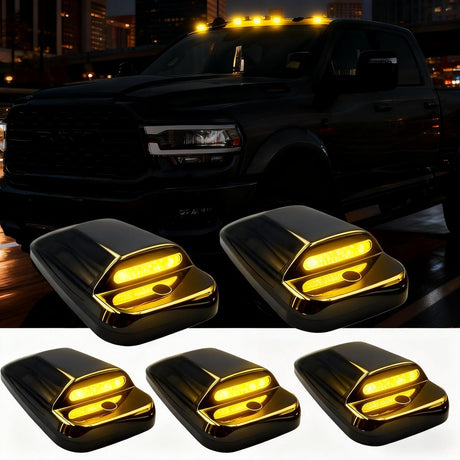 2003-2018 Dodge Ram HD Smoked White Amber Slim-Line LED Roof Cab Lights - AutoLEDTech.com