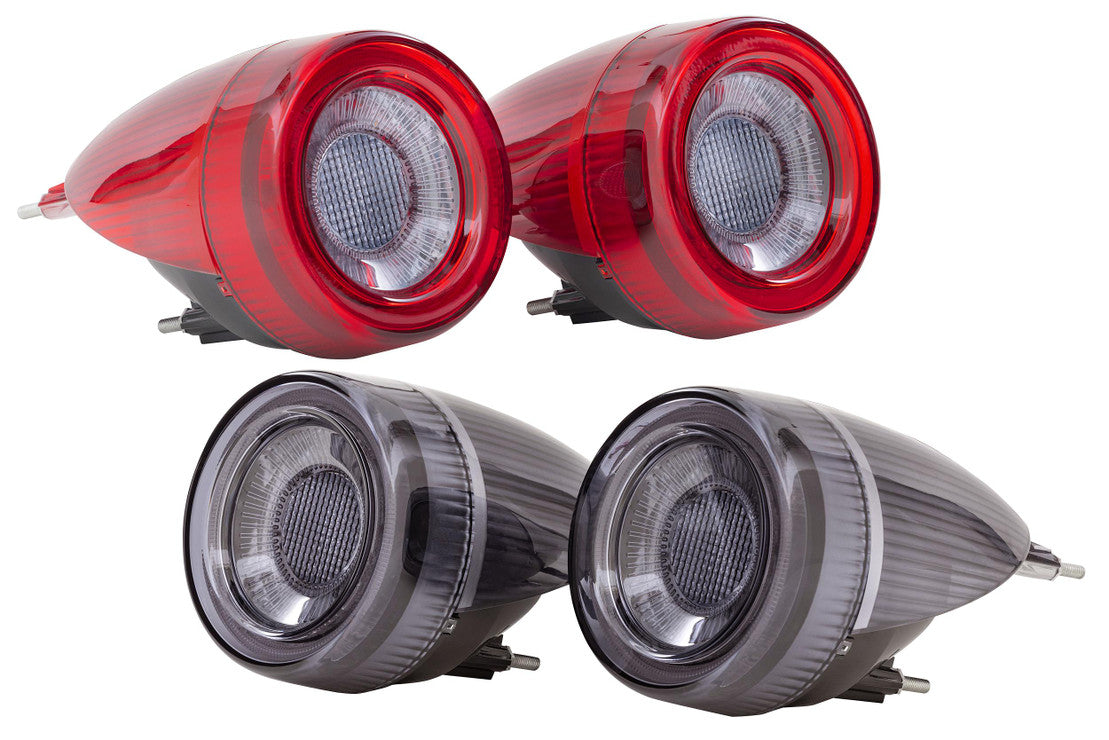 2005-2010 Ferrari F430 Red Smoked LED Tail Light Assemblies - Plug & Play - AutoLEDTech.com