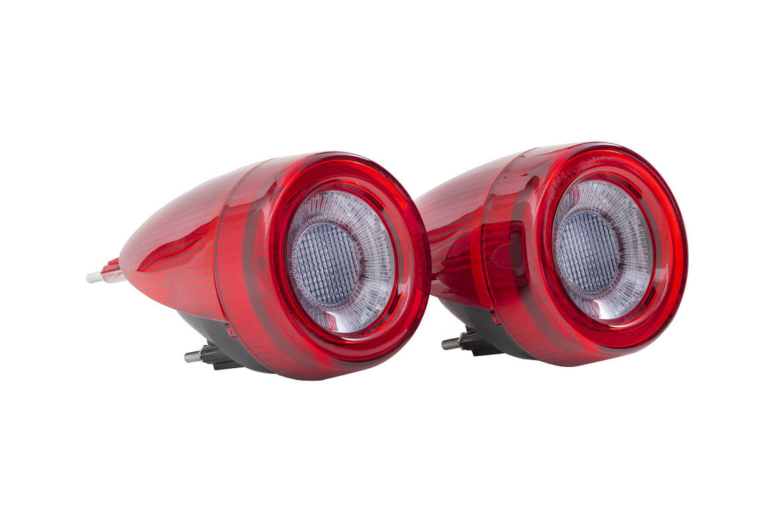 2005-2010 Ferrari F430 Red Smoked LED Tail Light Assemblies - Plug & Play - AutoLEDTech.com