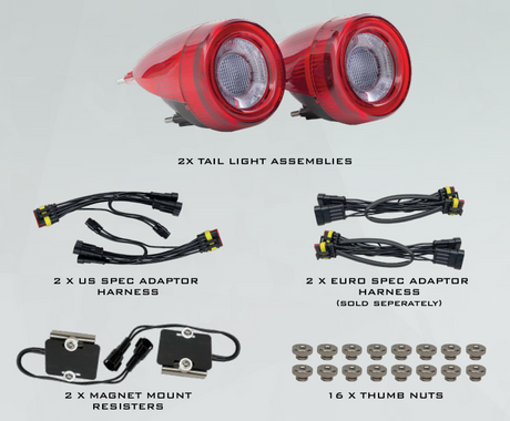 2005-2010 Ferrari F430 Red Smoked LED Tail Light Assemblies - Plug & Play - AutoLEDTech.com