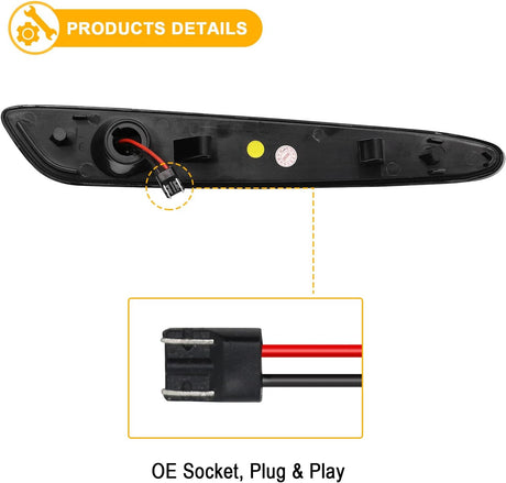 2005-2013 Chevrolet C6 Corvette Clear or Smoked LED Sidemarker Lights - AutoLEDTech.com