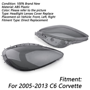 2005-2013 Chevrolet C6 Corvette Headlight Lens Covers Left LH Right RH (Pair) - AutoLEDTech.com