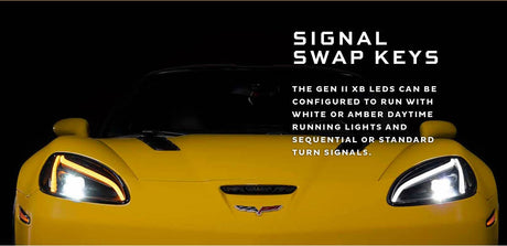 2005-2013 Chevrolet C6 Corvette XB LED DRL Projector Headlights - C8 Design - AutoLEDTech.com