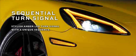 2005-2013 Chevrolet C6 Corvette XB LED DRL Projector Headlights - C8 Design - AutoLEDTech.com