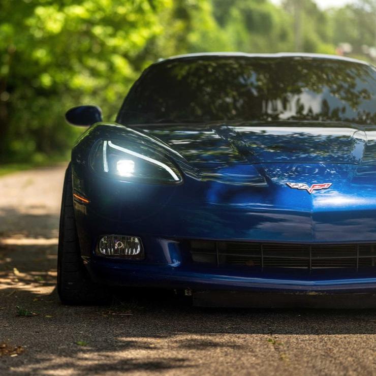 2005-2013 Chevrolet C6 Corvette XB LED DRL Projector Headlights - C8 Design - AutoLEDTech.com