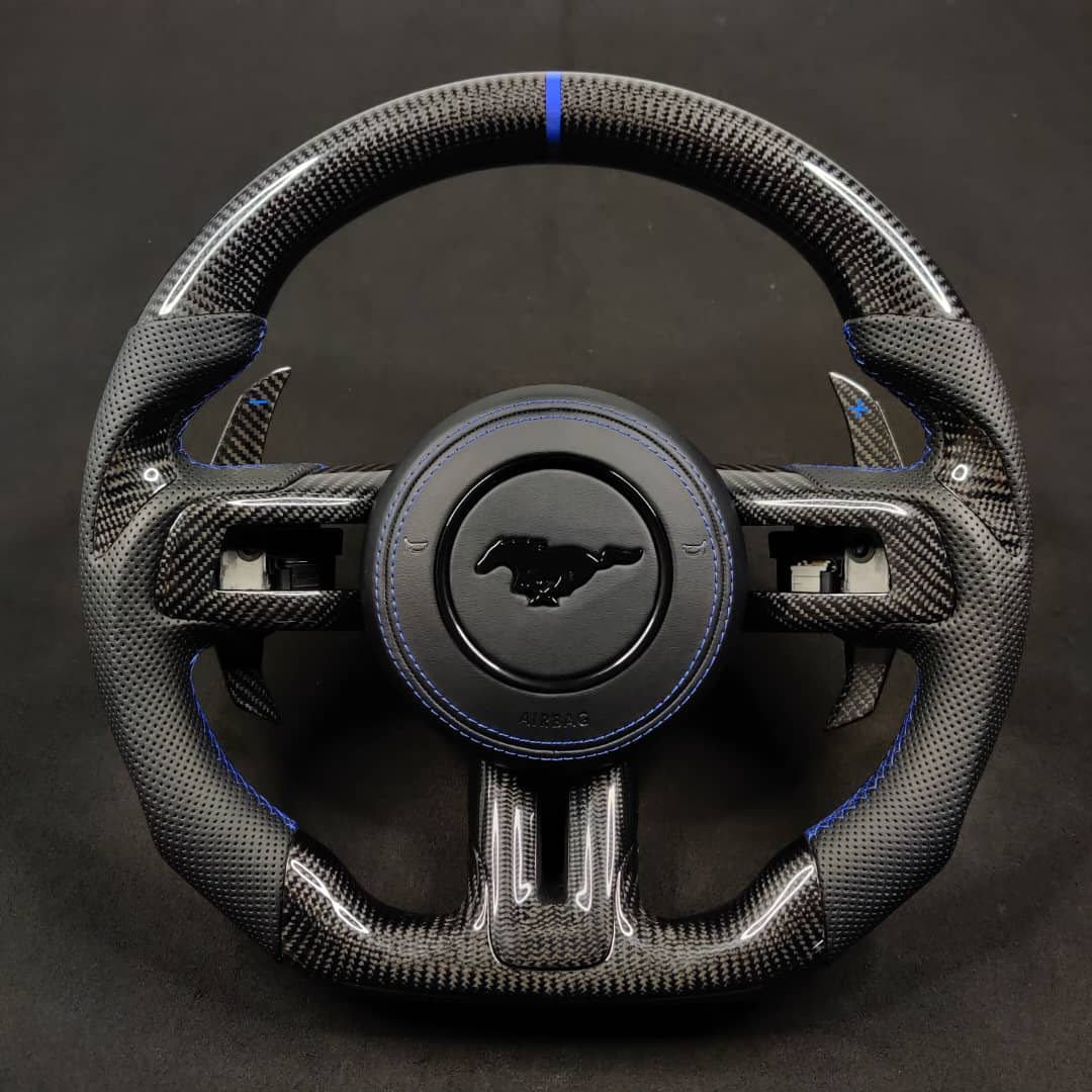2005-2014 Ford Mustang Carbon Fiber Steering Wheel - AutoLEDTech.com