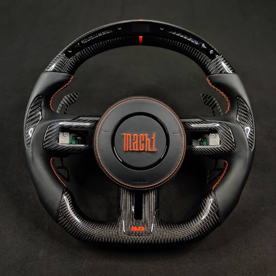 2005-2014 Ford Mustang Carbon Fiber Steering Wheel - AutoLEDTech.com