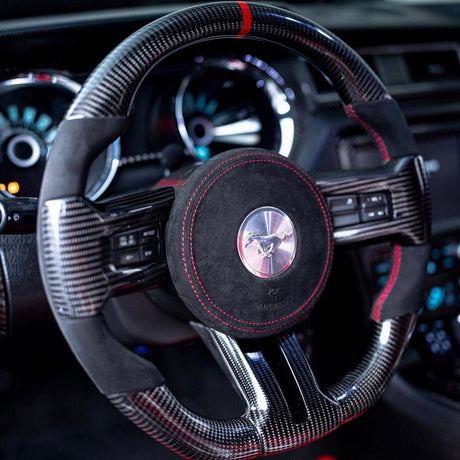 2005-2014 Ford Mustang Carbon Fiber Steering Wheel - AutoLEDTech.com