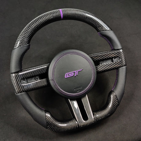 2005-2014 Ford Mustang Carbon Fiber Steering Wheel - AutoLEDTech.com
