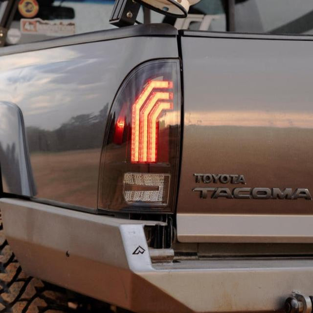 2005-2015 Toyota Tacoma Red Smoked LED Tail Lights - Fits all models - AutoLEDTech.com