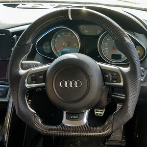 2014-2025 Jaguar F-Type F-Pace Custom Carbon Fiber Steering Wheel - AutoLEDTech.com