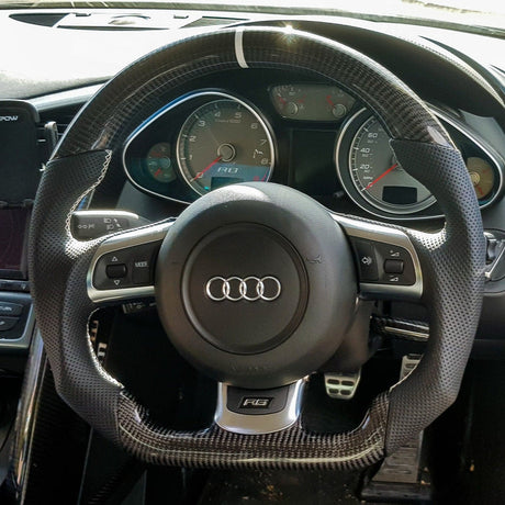 2014-2025 Jaguar F-Type F-Pace Custom Carbon Fiber Steering Wheel - AutoLEDTech.com