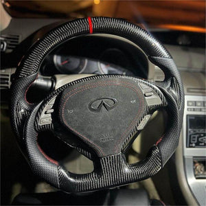 2007-2015 Infiniti G37 G35 Custom Carbon Fiber Steering Wheel - AutoLEDTech.com