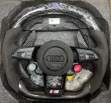 2015-2024 Audi R8 TTRS Custom Carbon Fiber Steering Wheel - AutoLEDTech.com