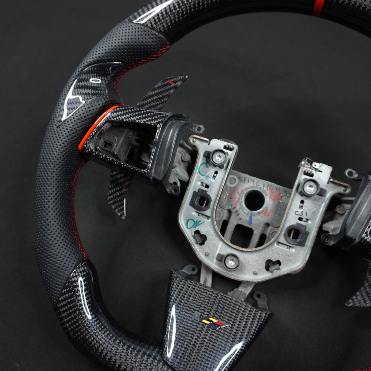 2008-2015 Cadillac V2 CTS-V CTS Carbon Fiber Steering Wheel - AutoLEDTech.com