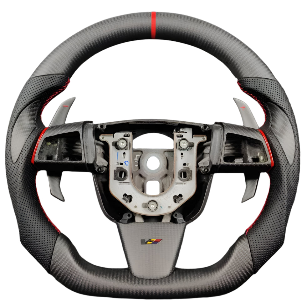 2008-2015 Cadillac V2 CTS-V CTS Carbon Fiber Steering Wheel - AutoLEDTech.com
