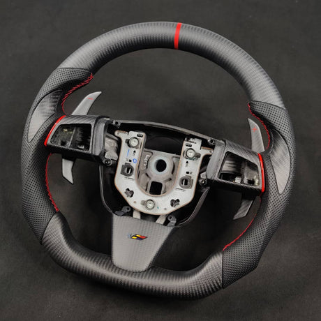 2008-2015 Cadillac V2 CTS-V CTS Carbon Fiber Steering Wheel - AutoLEDTech.com