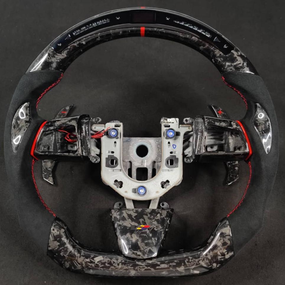 2008-2015 Cadillac V2 CTS-V CTS Carbon Fiber Steering Wheel - AutoLEDTech.com
