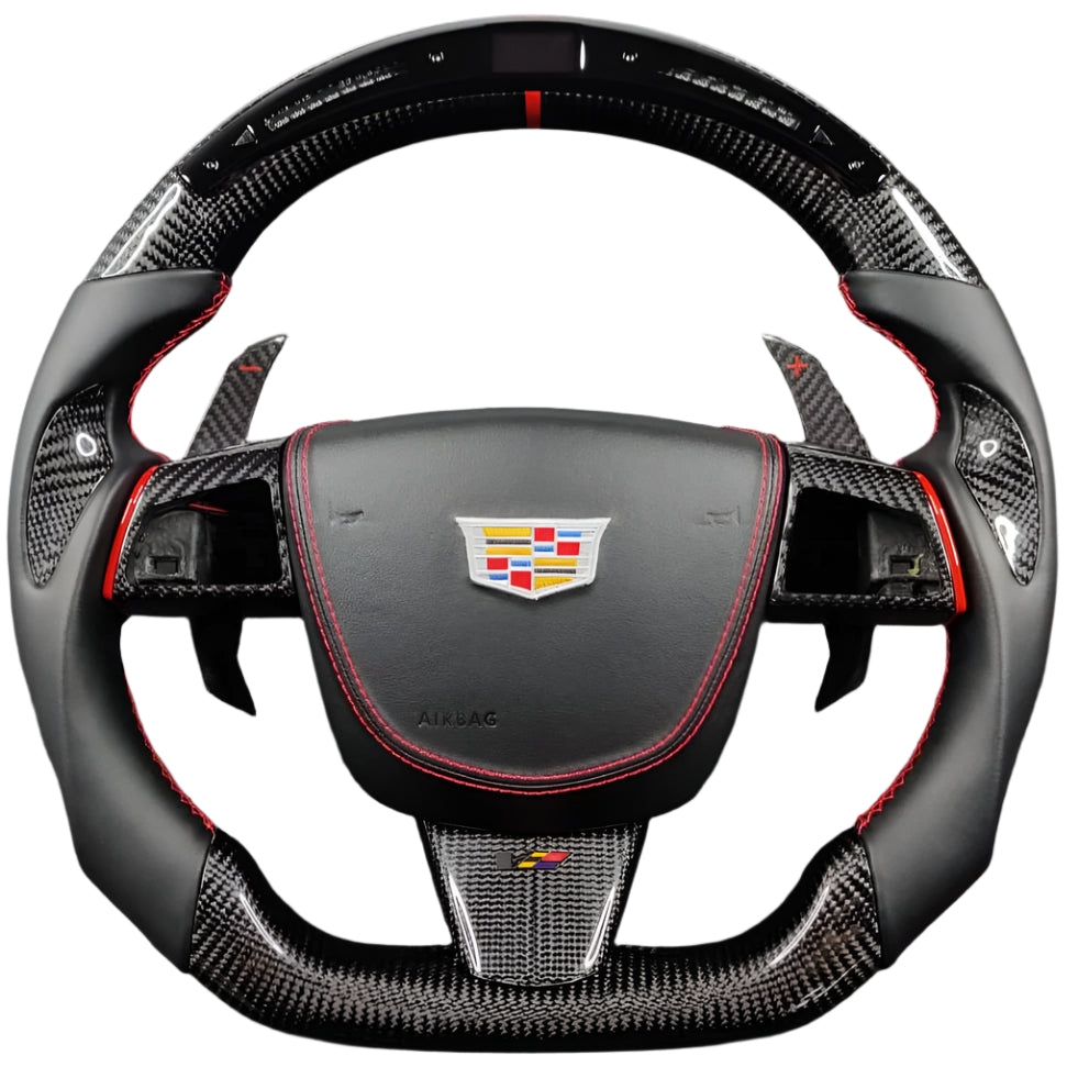 2008-2015 Cadillac V2 CTS-V CTS Carbon Fiber Steering Wheel - AutoLEDTech.com