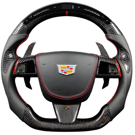 2008-2015 Cadillac V2 CTS-V CTS Carbon Fiber Steering Wheel - AutoLEDTech.com