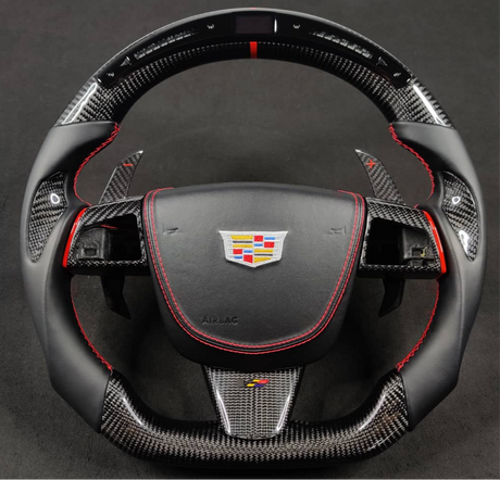 2008-2015 Cadillac V2 CTS-V CTS Carbon Fiber Steering Wheel - AutoLEDTech.com