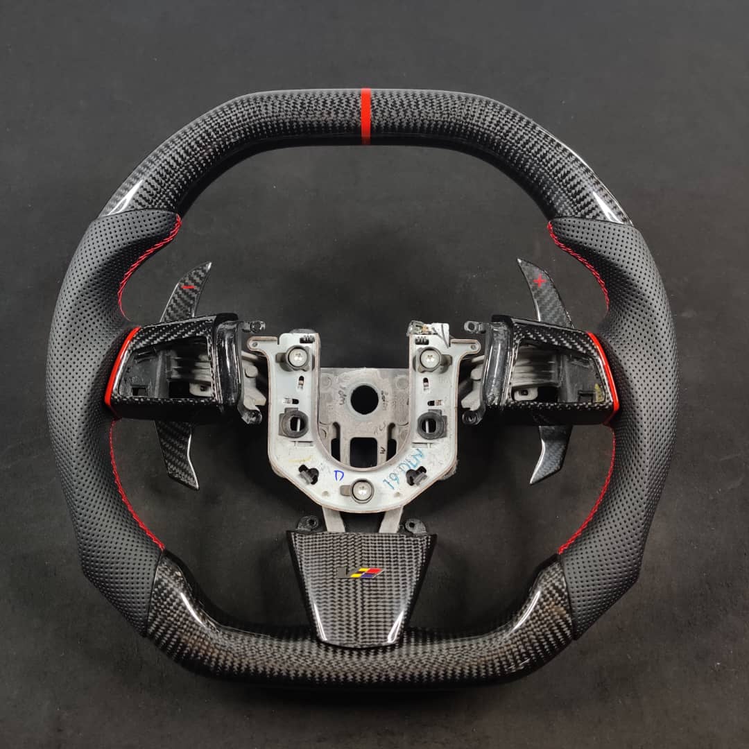 2008-2015 Cadillac V2 CTS-V CTS Carbon Fiber Steering Wheel - AutoLEDTech.com