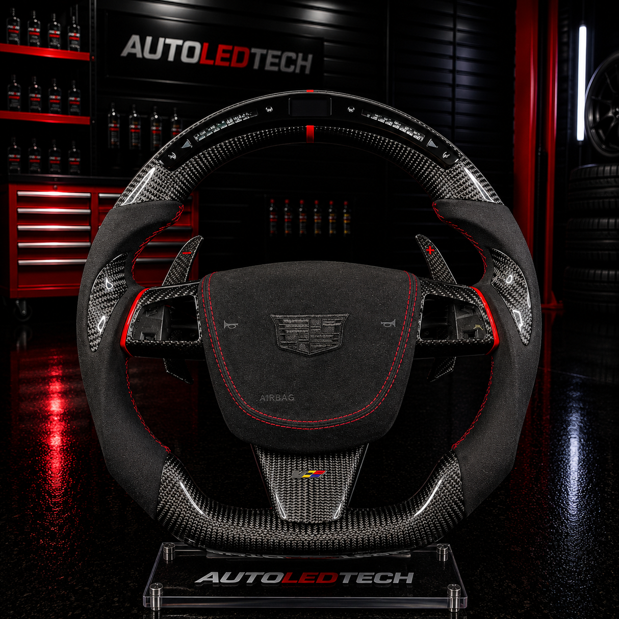 2008-2015 Cadillac V2 CTS-V CTS Carbon Fiber Steering Wheel - AutoLEDTech.com