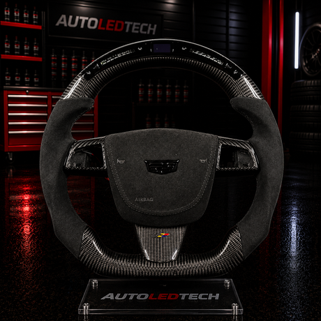 2008-2015 Cadillac V2 CTS-V CTS Carbon Fiber Steering Wheel - AutoLEDTech.com