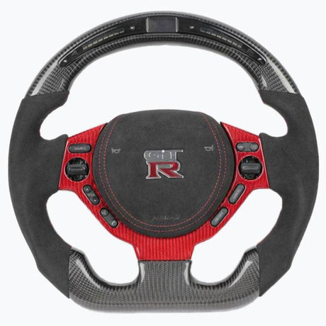 2008-2016 Nissan GTR R35 Custom Carbon Fiber Steering Wheel w/ LED RPM Display - AutoLEDTech.com