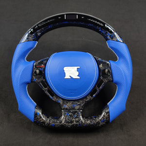 2008-2016 Nissan GTR R35 Custom Carbon Fiber Steering Wheel w/ LED RPM Display - AutoLEDTech.com