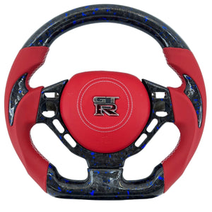 2008-2016 Nissan GTR R35 Custom Carbon Fiber Steering Wheel w/ LED RPM Display - AutoLEDTech.com