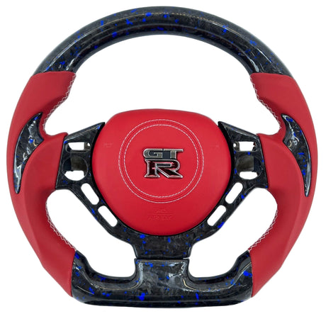 2008-2016 Nissan GTR R35 Custom Carbon Fiber Steering Wheel w/ LED RPM Display - AutoLEDTech.com