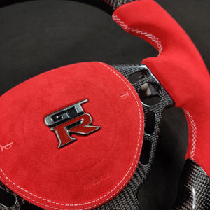 2008-2016 Nissan GTR R35 Custom Carbon Fiber Steering Wheel w/ LED RPM Display - AutoLEDTech.com