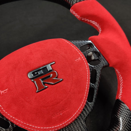 2008-2016 Nissan GTR R35 Custom Carbon Fiber Steering Wheel w/ LED RPM Display - AutoLEDTech.com