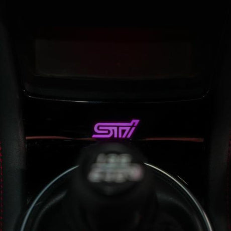2008-2021 STI RGBW Flow Series LED Shifter Trim Badge - Lit Logos - AutoLEDTech.com