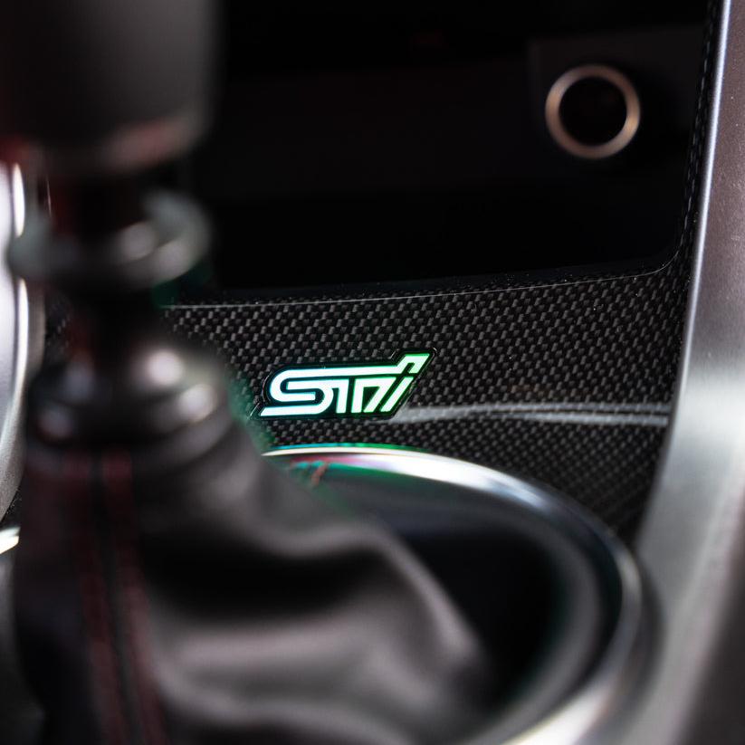 2008-2021 STI RGBW Flow Series LED Shifter Trim Badge - Lit Logos - AutoLEDTech.com